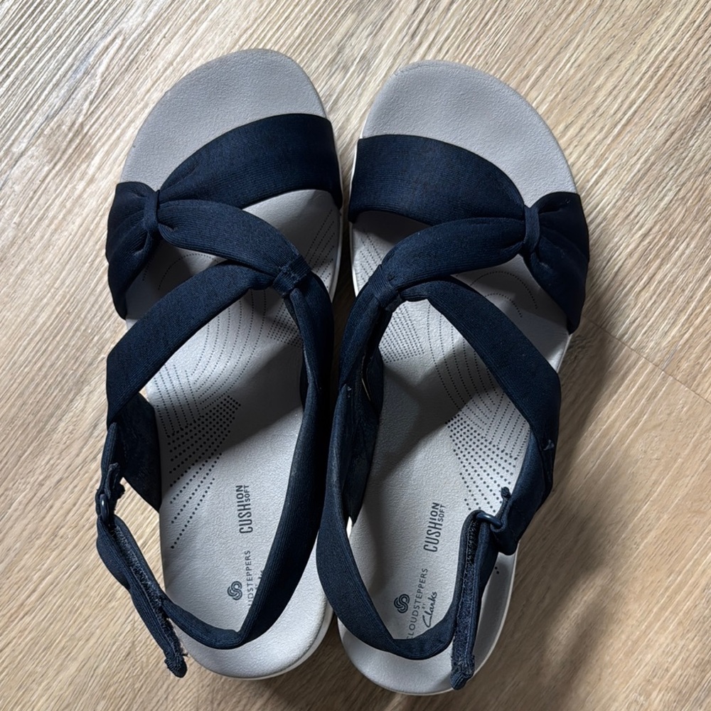 Clarks Navy Strappy Sandals